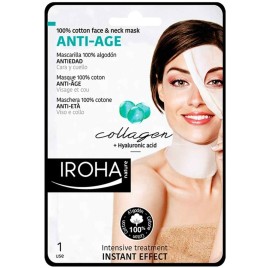 IROHA 100% COTTON FACE & NECK MASK collagen-antiage 1 use IROHA 100% COTTON FACE & NECK MASK collagen-antiage 1 use